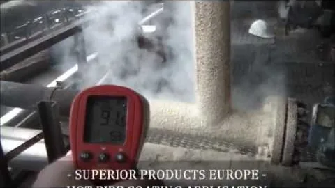 Aplicación de Hot Pipe Coating sobre una cañería industrial caliente